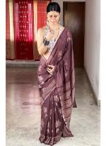 Mono Cotton Brown Daily Wear Printed Saree